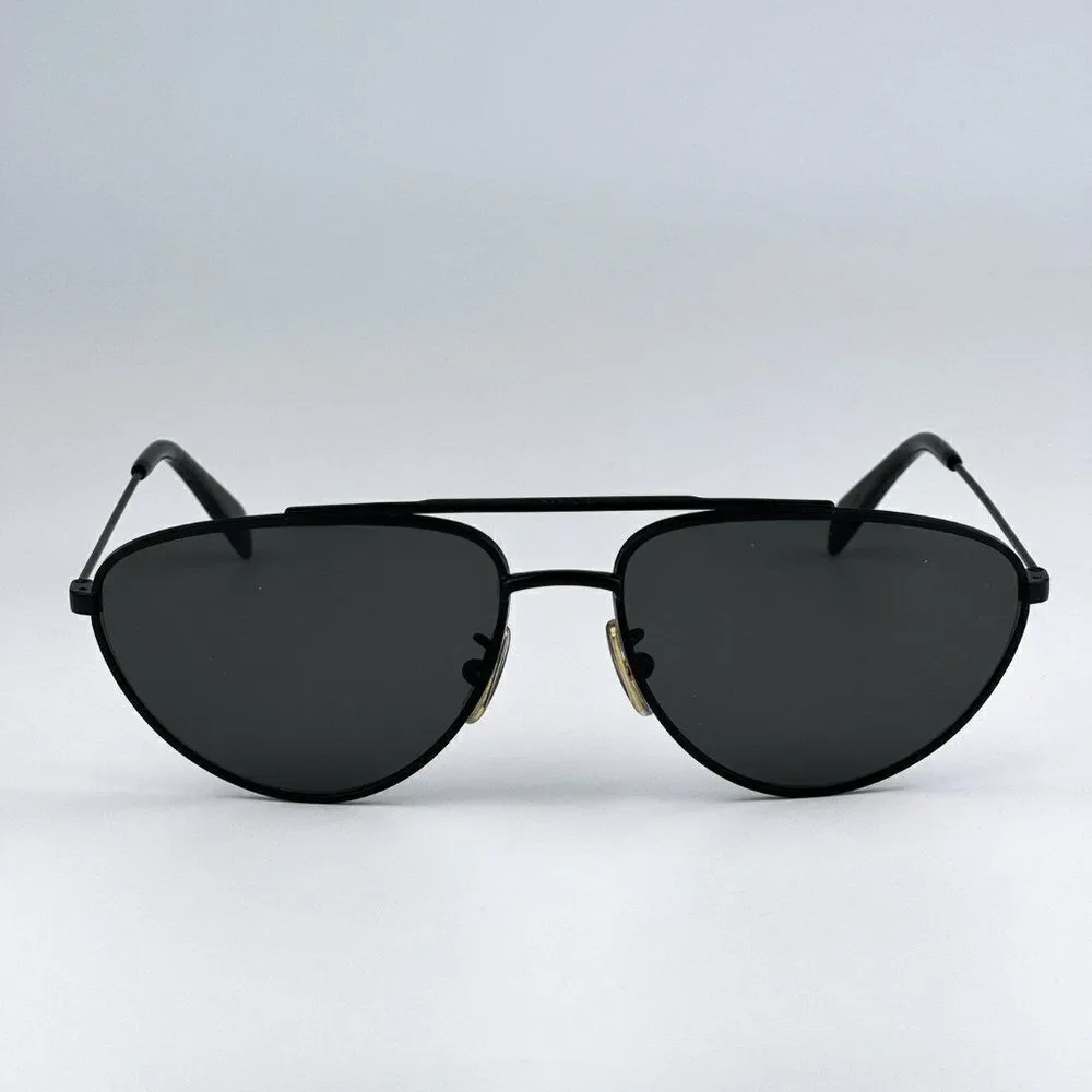 NEW Celine CL40077U 02A Matte Black Smoke Pilot Unisex Sunglasses CL 40077u